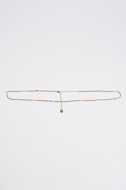 Crystal-Embellished Waist Chain in Gold-Tone Metal