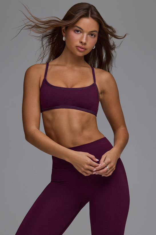 Define Luxe Multiway Open-Back Sports Bra in Grape