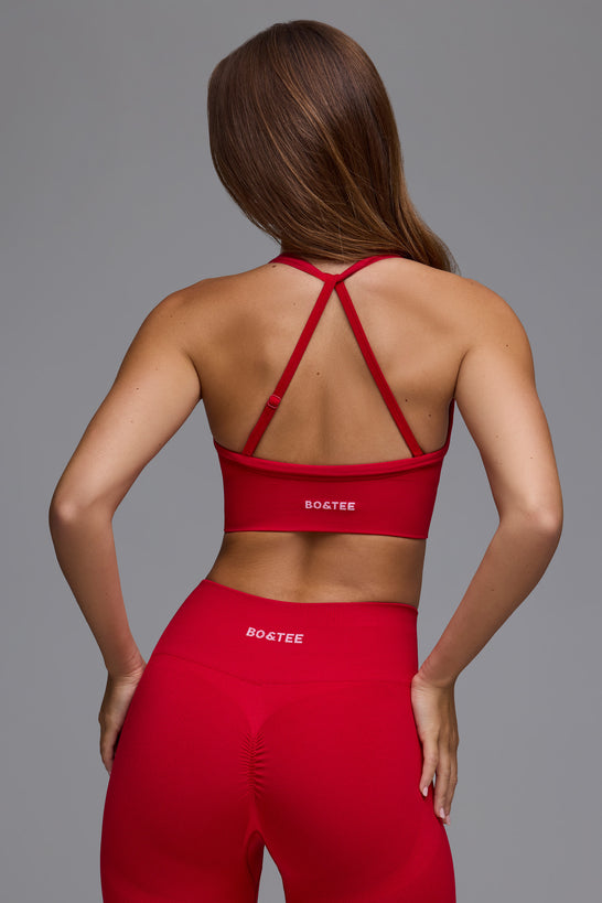 Define Luxe Multiway Sports Bra in Cherry Red