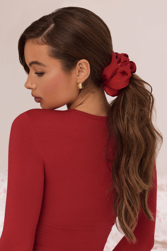 Oversized Scrunchie in Ruby Red