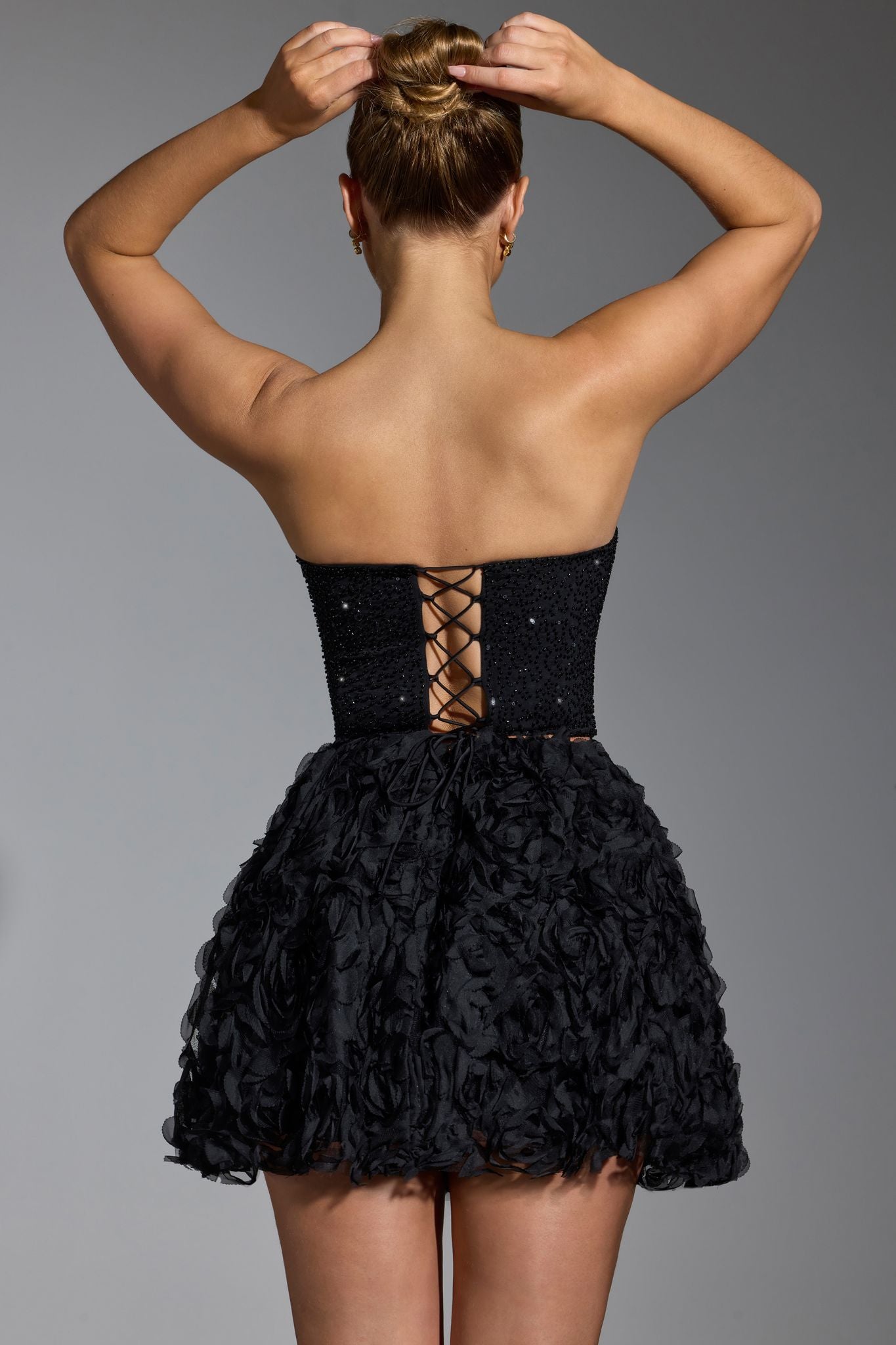 Haut corset orné en noir