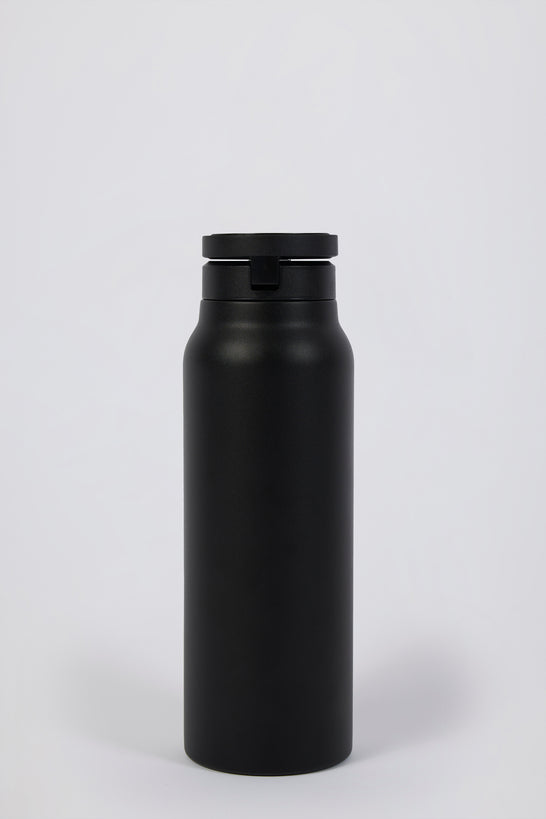 Magnetic Thermos-Insulated Stainless Steel Water Bottle in Black