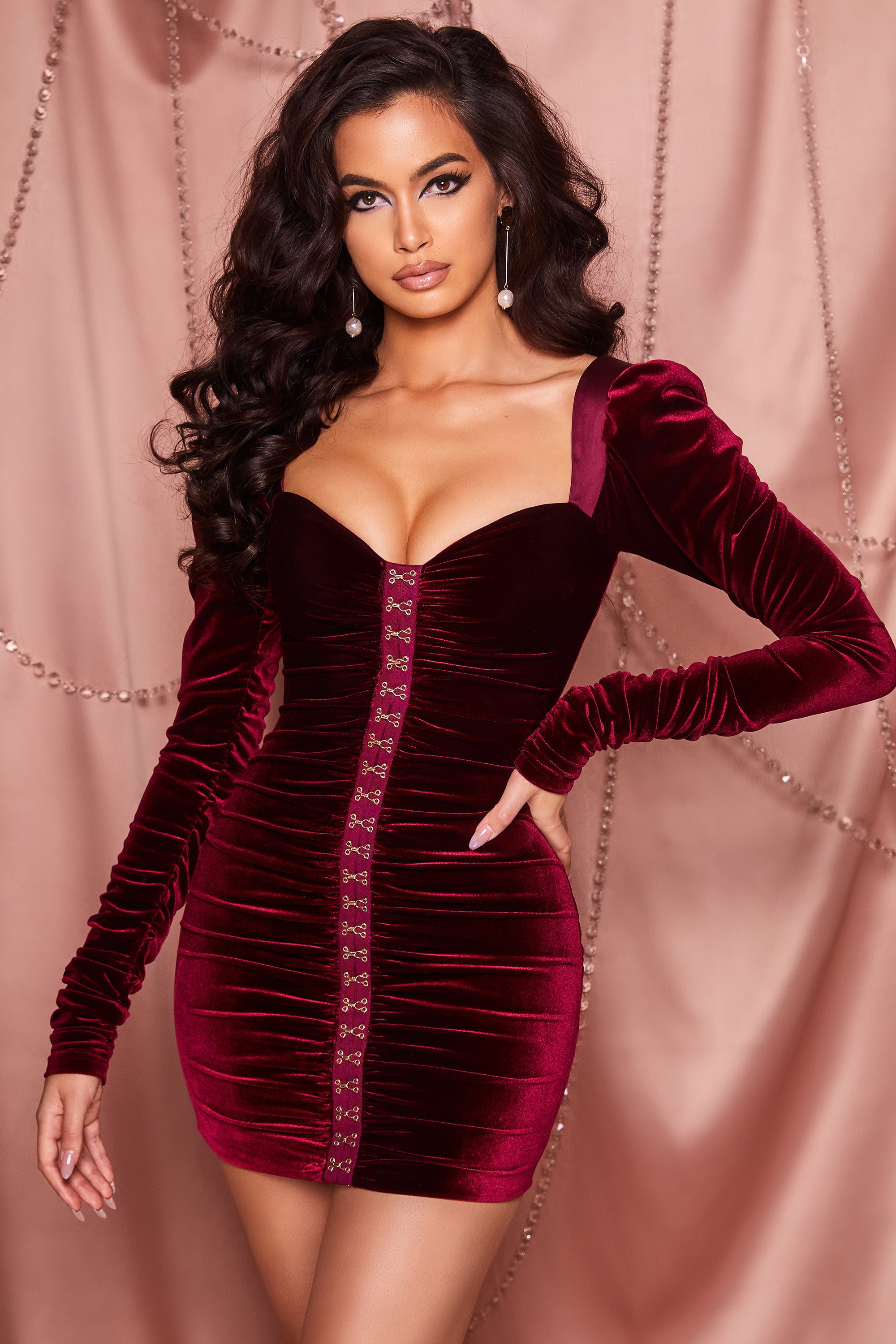 Oh polly velvet hot sale dress