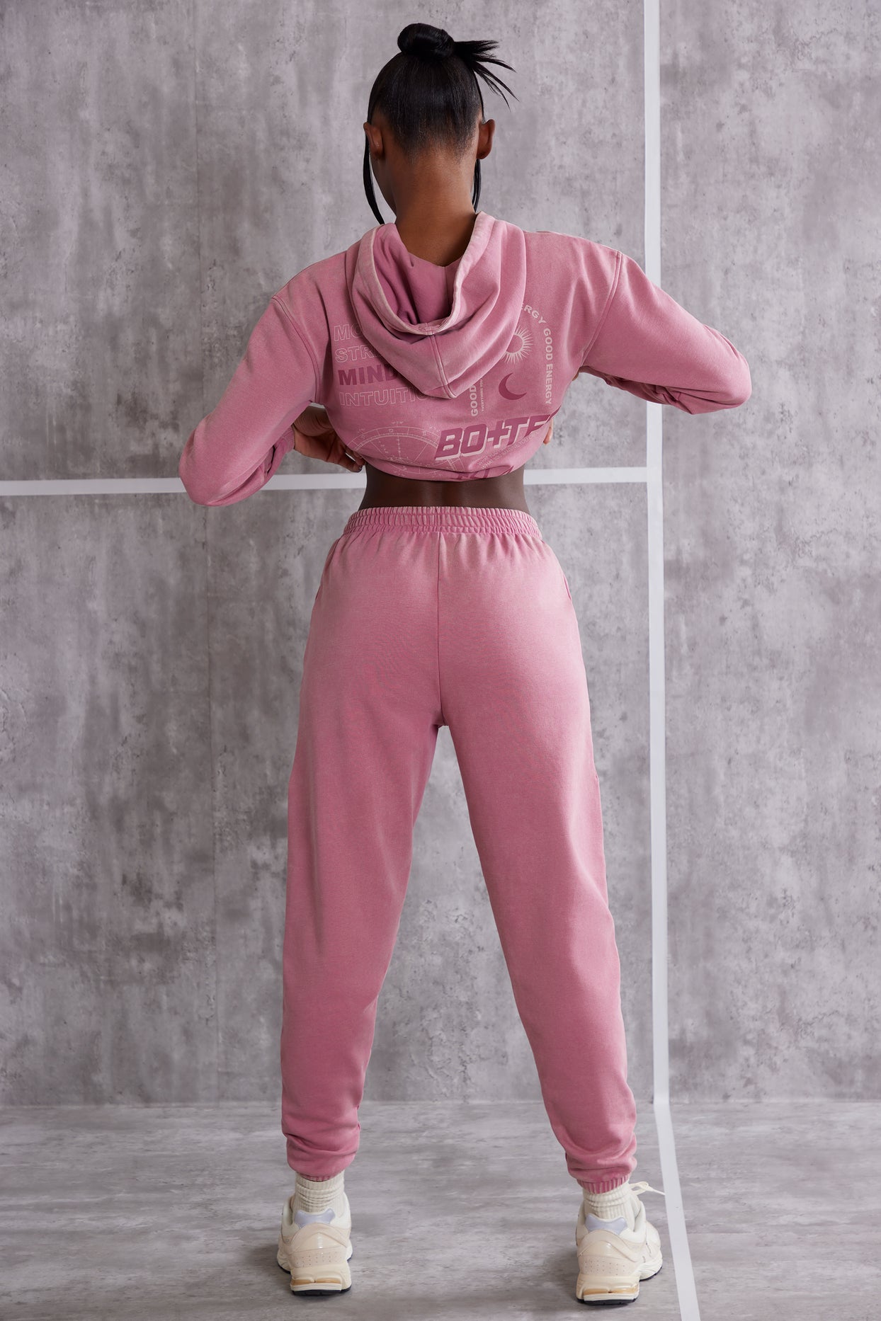 Effortless High Waist Cuffed Joggers in Rose | Oh Polly