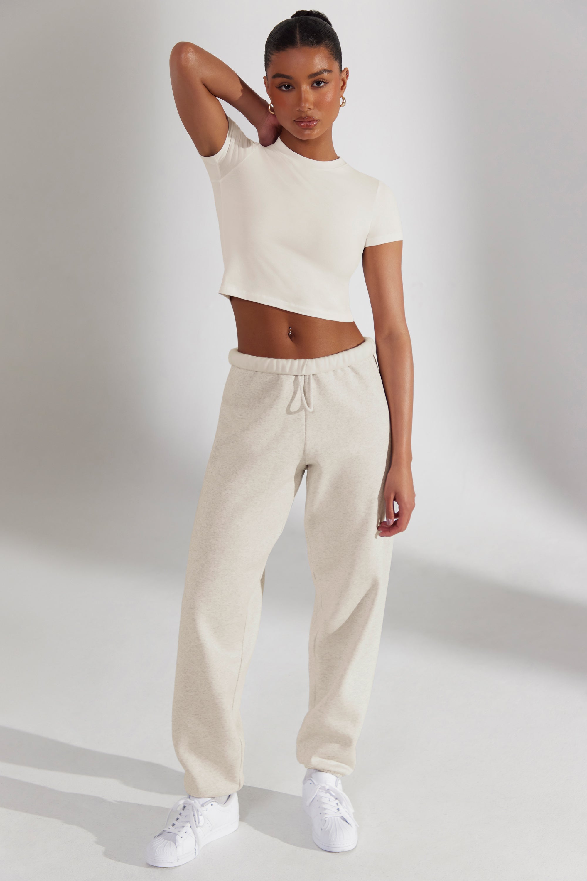 Prime Oversized Joggers in Heather Oat Oh Polly