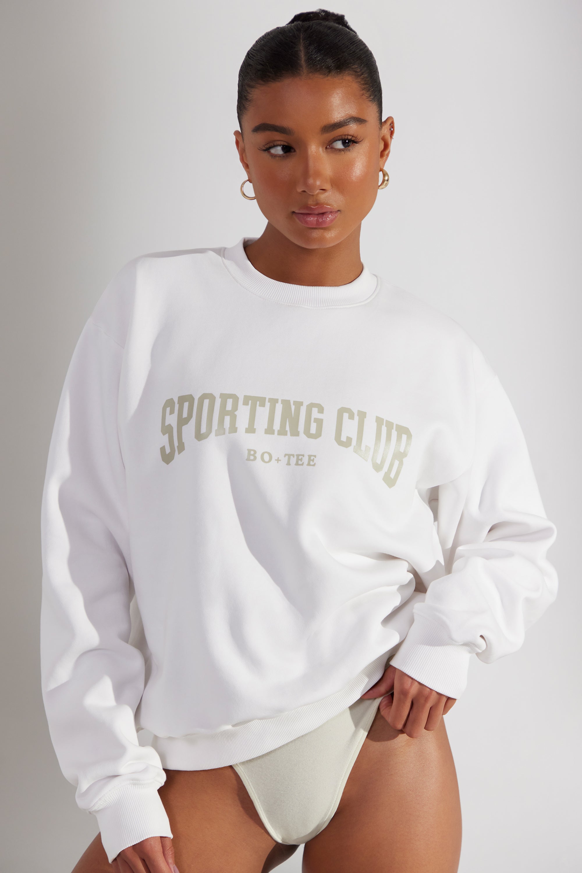 White slogan online jumper