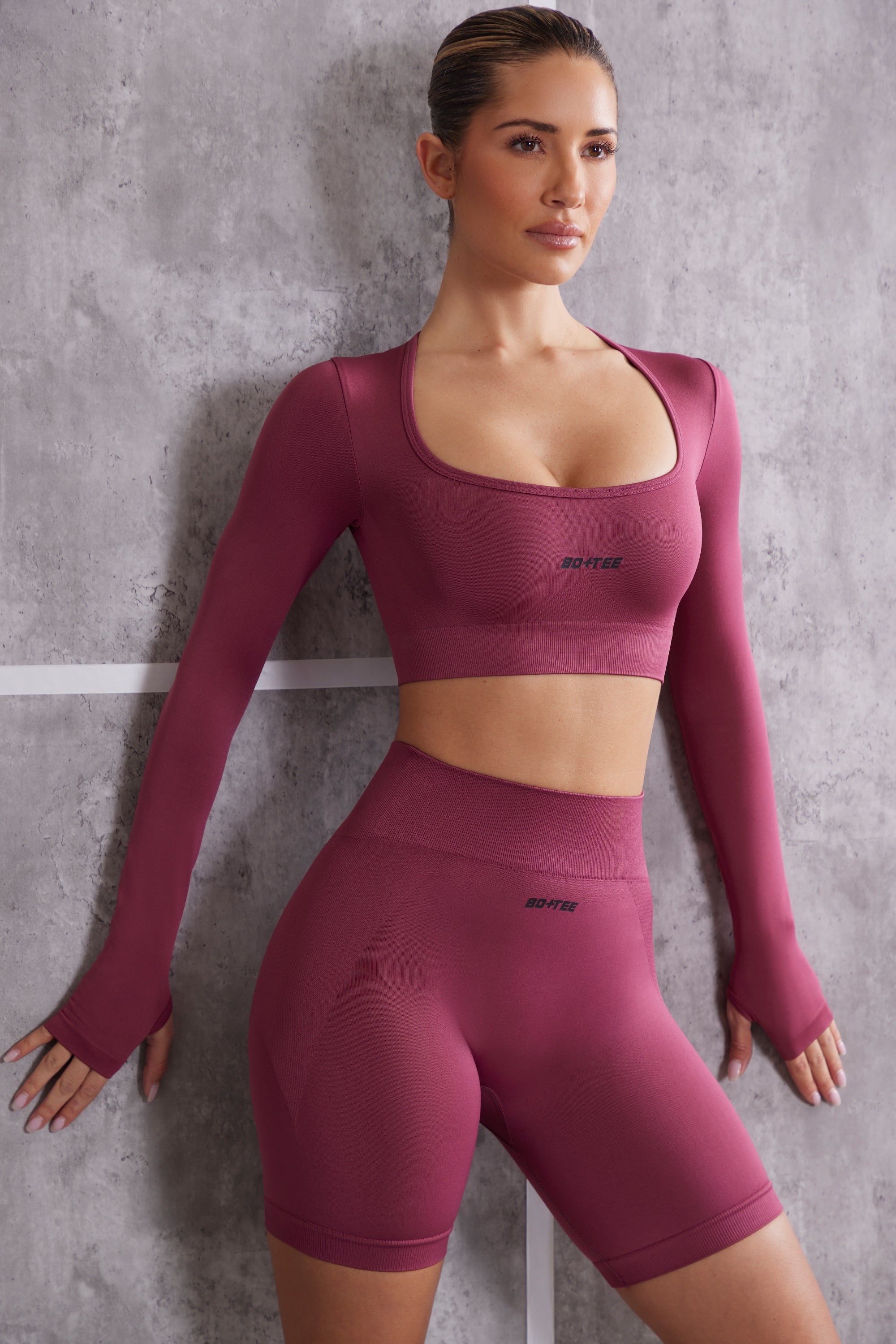 Long sleeve sale crop top fitness