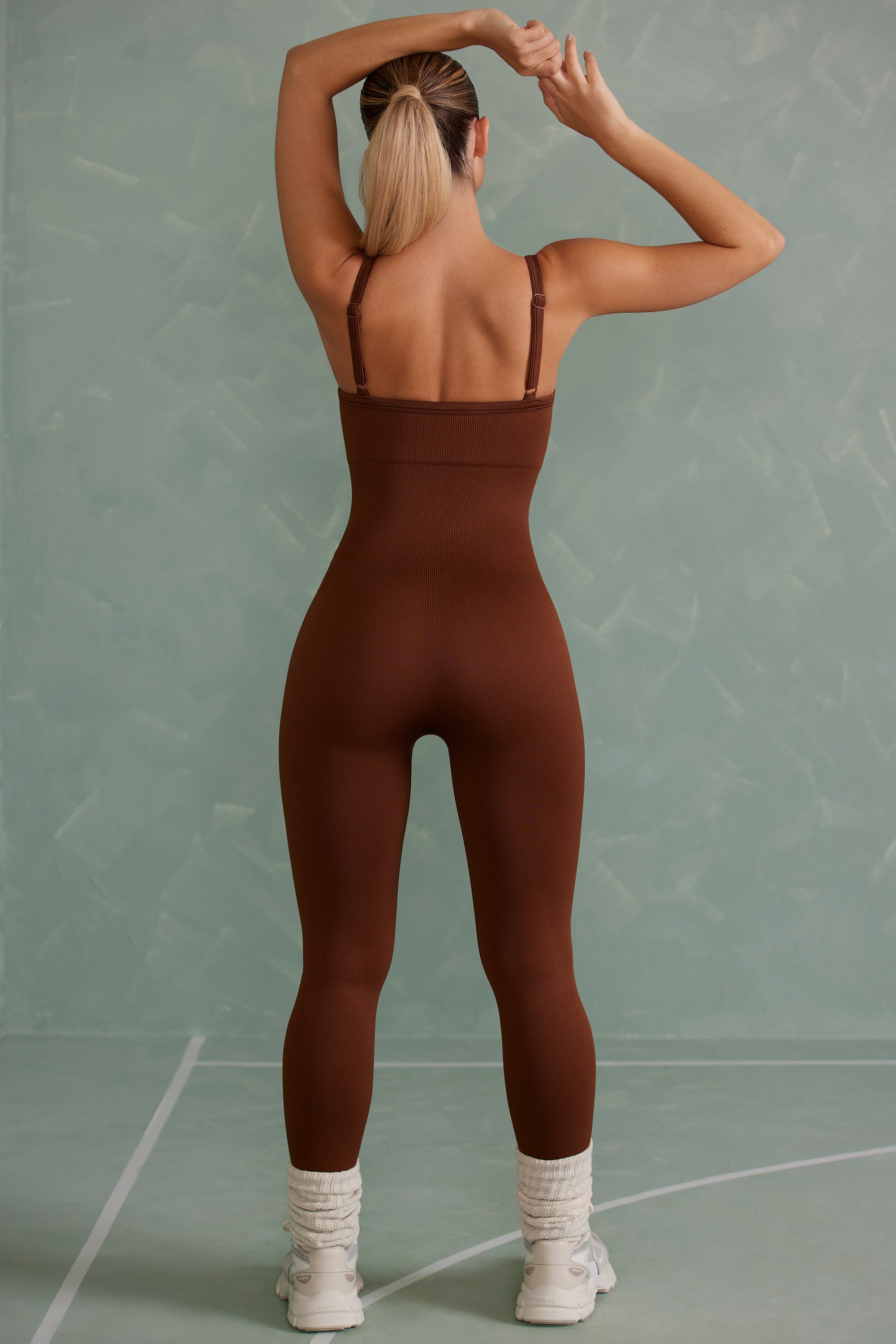 Petite Unitard Super Sculpt en Brun Cuivré