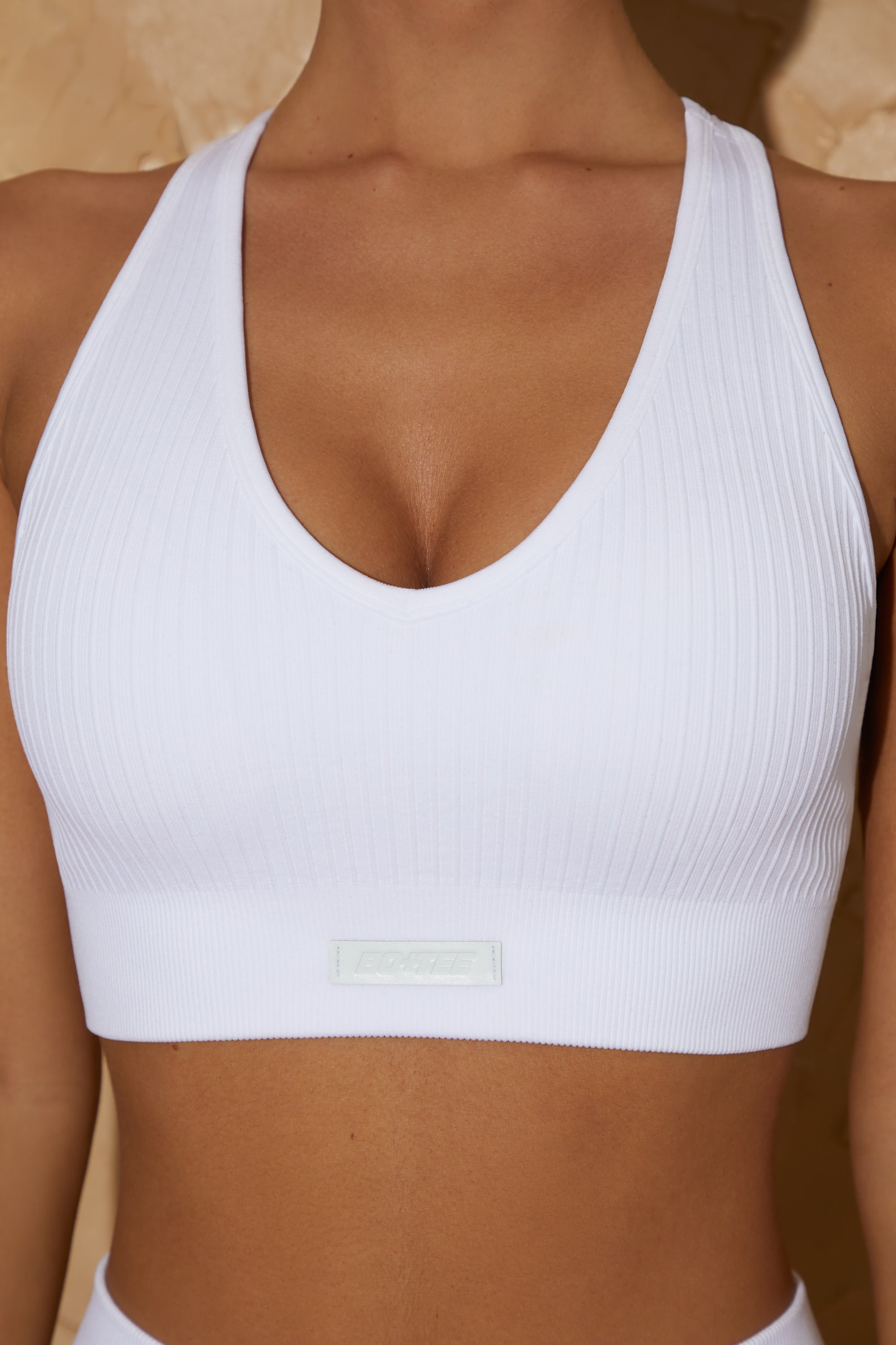 Personal Best V Neck Sports Bra in White| Bo+Tee – Oh Polly UK